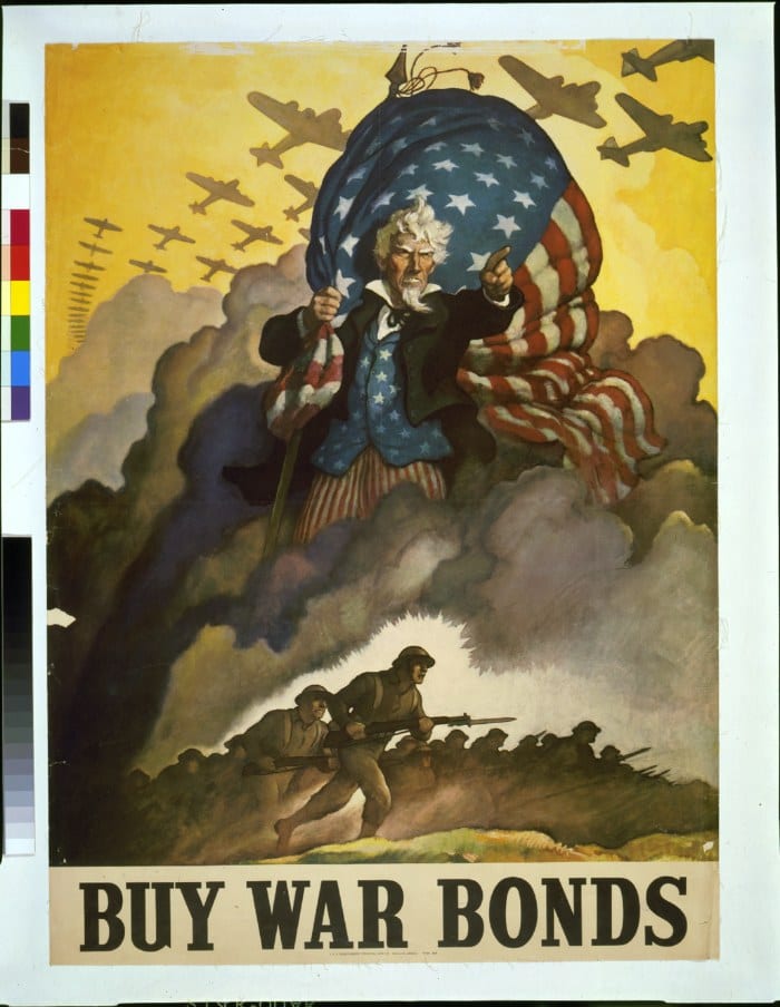 Buy War Bonds — N.C. Wyeth, 1942, U.S. Treasury poster